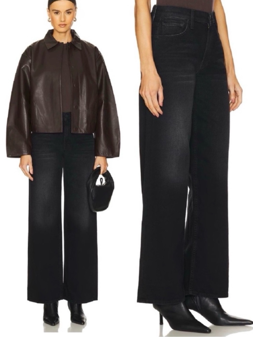 MOTHER SUPERIOR Jeans Spinner Zip Sneak Black Magic Size 26